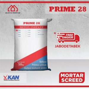 Mortar Screed Prime 28 dalam kemasan 50 kg untuk perataan dan finishing lantai